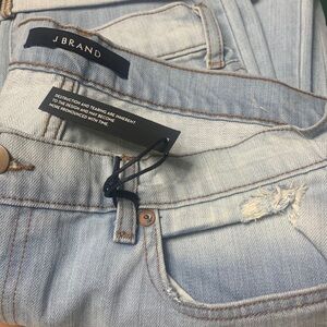 J BRAND Aidan Distressed Light Denim Jeans Capris 29